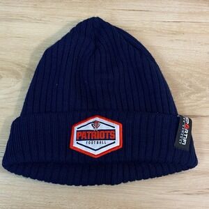 Patriots Football Beanie Hat Navy Blue Sportifi Gameday Mens OSFA